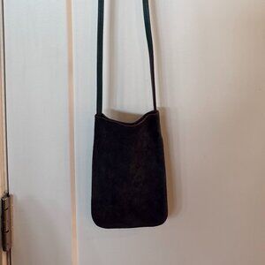 Green suede crossbody bag